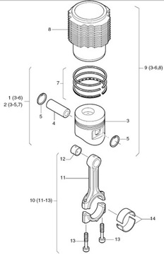 Поршневые кольца HATZ 1D41 1D42 STD 01312501