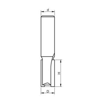 Фреза концевая прямая двухдисковая D=16xH=19/d=8