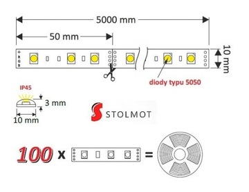 300 светодиодных полосок RGB IP45 из силикона 5050 5м