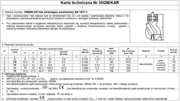 1 КРЮК ДЛЯ УКРОТКИ ШТИФТА 6 мм КЛАСС 8 EN 1,12T