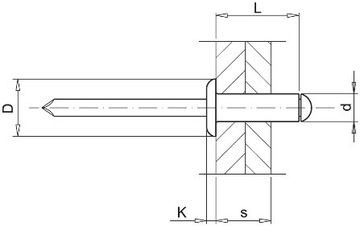 Заклепки потайные заклепки окрашенные в черный цвет Al/St 4x14 10 шт.