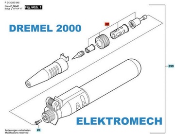 ГОРЕЛКА DREMEL 2000 КРЫШКА НАКОНЕЧНИКА ГОРЕЛКИ НА НИТИ