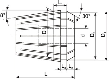 TULEJA ZACISKOWA ER16 FI 6MM DIN6499 TULEJKA CNC