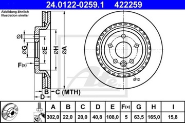 Диски ATE Задние - VOLVO V70 III XC70 II FAN