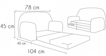 Детский мини-диван «Спящий единорог»