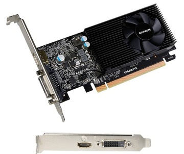 Видеокарта Gigabyte GeForce GT 1030 2 ГБ низкопрофильной памяти DDR4