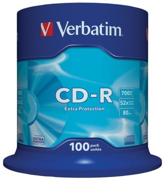 VERBATIM CD-R 700MB торт 100 шт дополнительная защита!