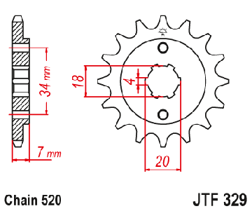 ПЕРЕДНЯЯ ЗВЕЗДОЧКА JT 329 13 HONDA MTX/MBX 125, NS 125 '85-'89, MTX 200RW (32