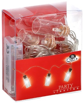 LAMPKI słoiczki PARTY ŁAŃCUCH girlanda LED 10szt.