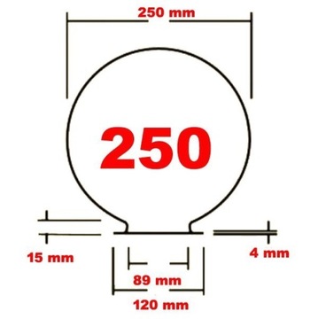 Klosz ogrodowy KULA BIAŁA 250 k-120 PMMA