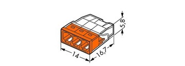 БЫСТРОСОЕДИНИТЕЛЬ WAGO 3x0,5-2,5мм 5шт 14408