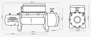 ЛЕБЕДКА DRAGON 5.5T ЛЕБЕДКА LAWETA + РЕМНИ 24В