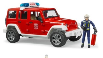 BRUDER 02528 Jeep Wrangler FIRE BRITAIN со статуэткой