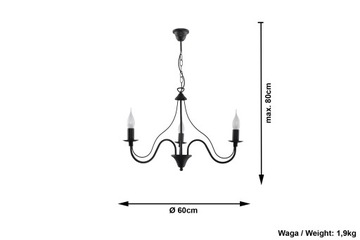 Люстра Sollux Подвесной светильник MINERWA 3 Черный 24ч