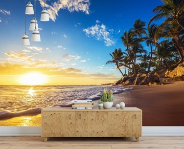 Fototapeta 3D zachód słońca palmy 368x254 F00574