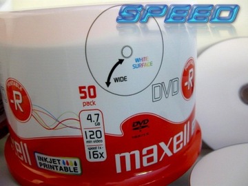 Диски для печати MAXELL DVD-R БЕЛЫЕ для печати 50 шт.