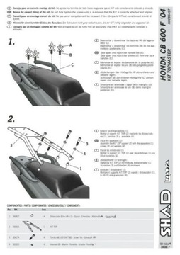 Рамка верхнего кофра HONDA Shad H0CB64ST CBF