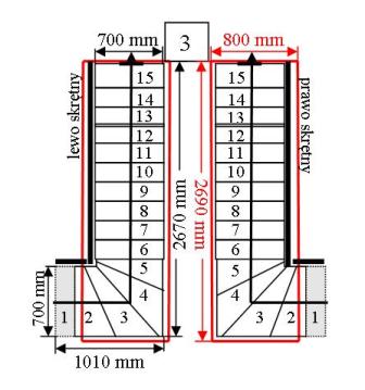 Модель лестницы DUED Moreno 180 Lux L-90 15 элементов