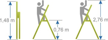 HOME алюминиевая 4-ступенчатая лестница ALVE 150 KG