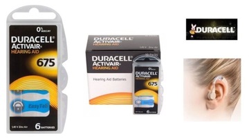 6 батареек для слуховых аппаратов PR44 Duracell ActivAir 675 PR44