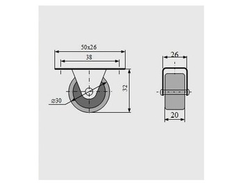 100x Kółko gumowe do mebli kółka meblowe 3cm 30mm rolka rolki z gumy