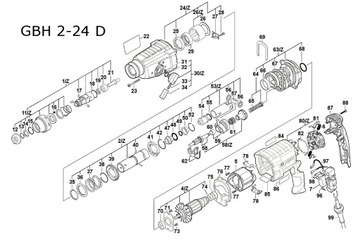 Вал и шестерня Bosch GBH 2-24 D/DF