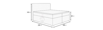 КОНТИНЕНТАЛЬНАЯ КРОВАТЬ MARCOS ВМЕСТИМОСТЬЮ 140X200, вариант A2