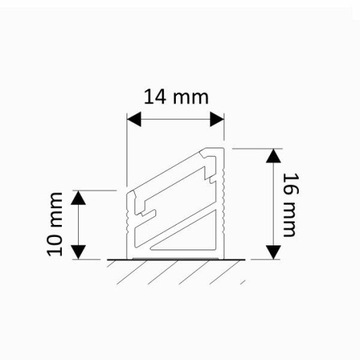 TRILINE-MINI угловой анодированный профиль для светодиодов 2м, абажур БЕЛЫЙ опаловый