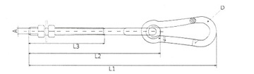 КРЮК ДЛЯ КРЕПЛЕНИЯ ГАМАКА С КАРАБИНОМ 10х270