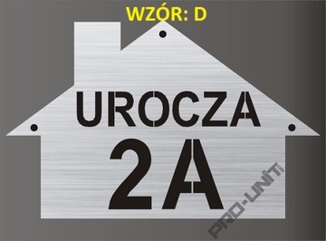 Tabliczka INOX wzory na budynek do domu ogrodzenie oznaczenie budynku drzwi