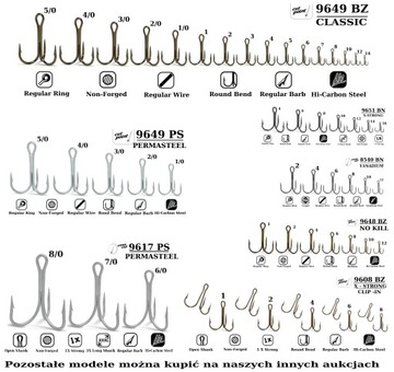 10 x KOTWICZKA VMC 9649 BN Nr.12 BLACK NICKEL