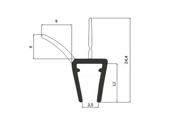 BENT Уплотнитель для душевой кабины UK13 Арка 0,9м