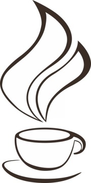 Наклейка на окно, кухонная стена, КОФЕЙНАЯ чашка, 50 см
