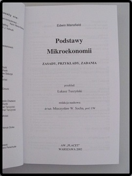 E. Mansfield: Podstawy MIKROEKONOMII Placet 2002