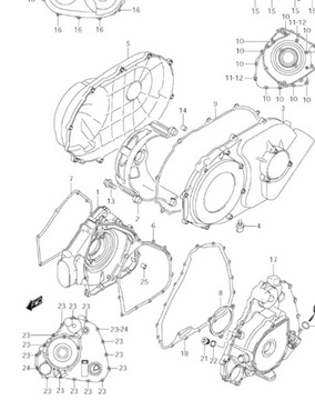 ПРОКЛАДКА КРЫШКИ СЦЕПЛЕНИЯ SUZUKI KINGQUAD 750 700