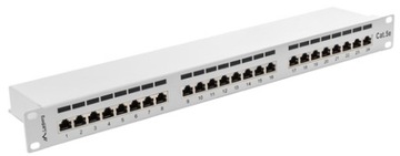 PATCH PANEL 24 port kat 5E FTP szary RACK Patchpanel 19