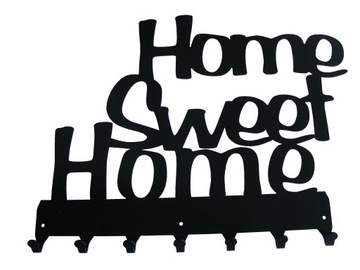 Вешалка с надписью Home Sweet Home, 40 см, металл, сталь