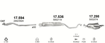 Средний глушитель Opel Zafira A объемом 1,6-2,2 99-03