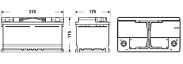 Аккумулятор Yuasa YBX5110 85Ач, 85 Ач, 800 А, 315х175х175