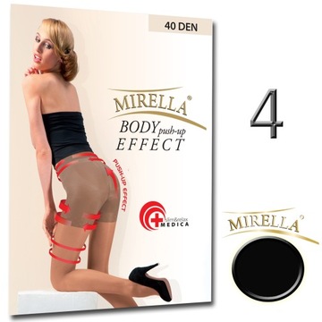 MIRELLA Rajstopy PUSH-UP 40den slim 4/XL Nero