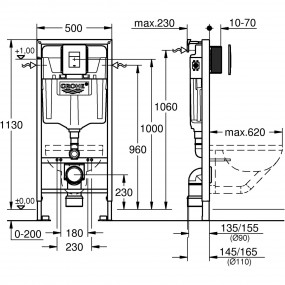 GROHE FRAME + чаша без оправы, доска, кнопка