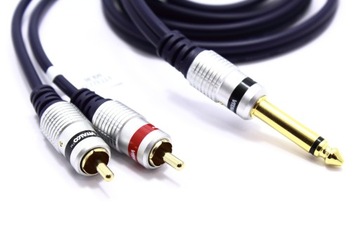 КАБЕЛЬ JACK 6.3 MONO — 2x RCA CINCH 5M VITALCO MK80