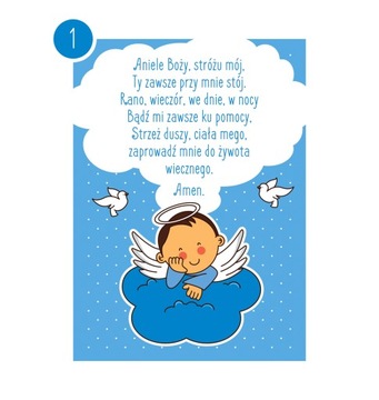 Prezent na chrzest roczek obrazek aniołek modlitwa