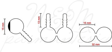 BEZPIECZNE OCZY OCZKA 32 x 15 mm SAFETY EYES C6