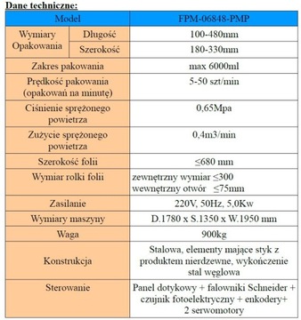 Вертикальная упаковочная машина с питателем FPM-06848-PMP