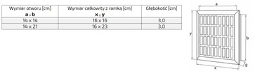 Решетка вентиляционная 14х14, нержавеющая сталь, прямая, EWS