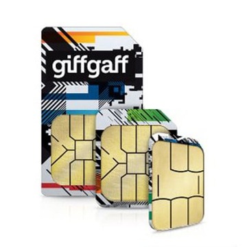 Стартер GiffGaff UK с номером телефона + 15 фунтов стерлингов