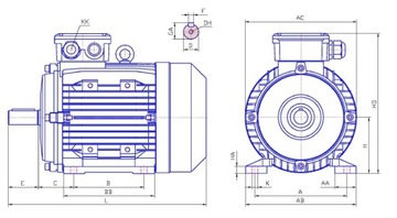 Трехфазный электродвигатель 0,55 кВт OMEC MOTORS