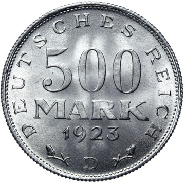 Германия - 500 марок 1923 года D - РОЛИК МОНЕТНЫЙ