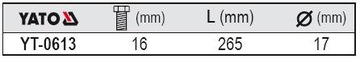 СЪЕМНИК ШРУСОВ, штифты 17 мм YT-0613 YATO
